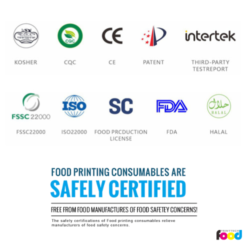 Foodprinttech | Food Printers and Edible Ink have Passed 10+ Security Certifications!