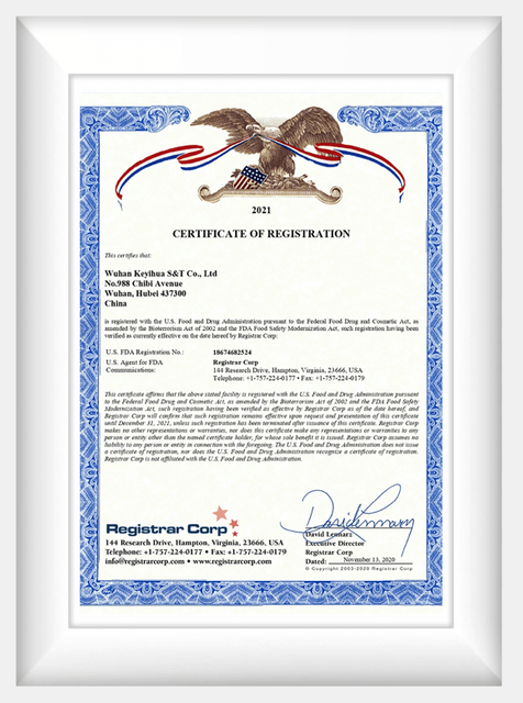 FDA registration certification